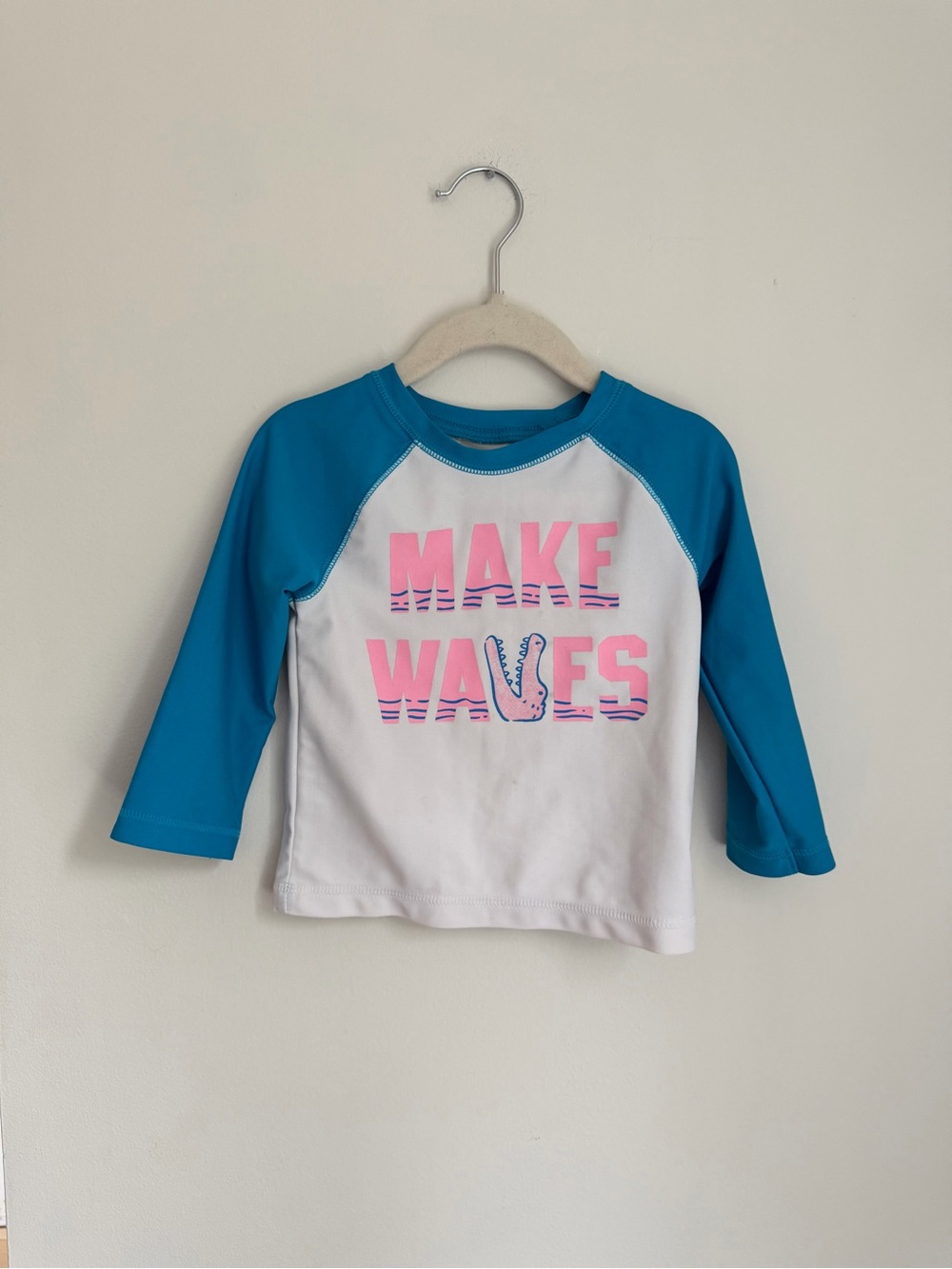 George Make Waves Blue & White Rash Guard Swimsuit Tee (Size 18-24m)